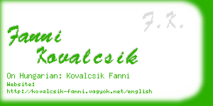 fanni kovalcsik business card